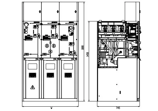 22kv Sf6 Gis Rmu Ring Main Unit Switchgear